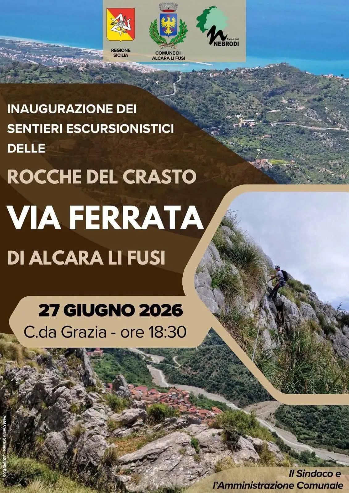 Locandina Inaugurazione Sentieri Escursionistici Rocche del Crasto 202 a Alcara li Fusi (Messina)