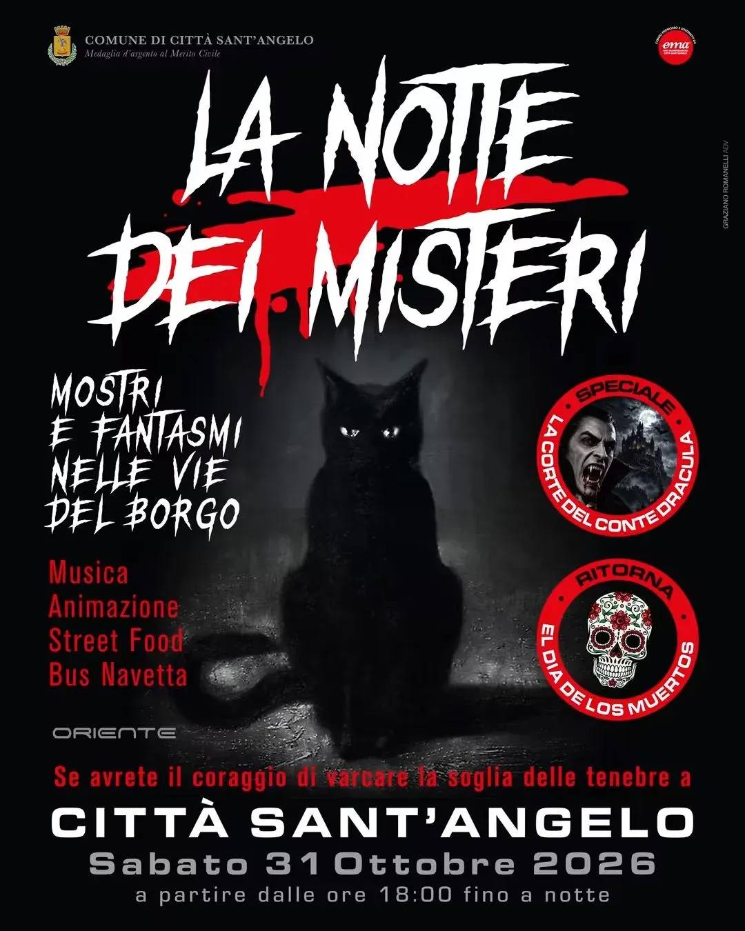 Locandina La Notte dei Misteri 2026 a Città Sant'Angelo (Pescara)