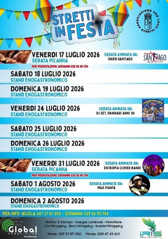 Locandina Stretti in Festa — Stand Enogastronomico 2026 a Eraclea (Venezia)
