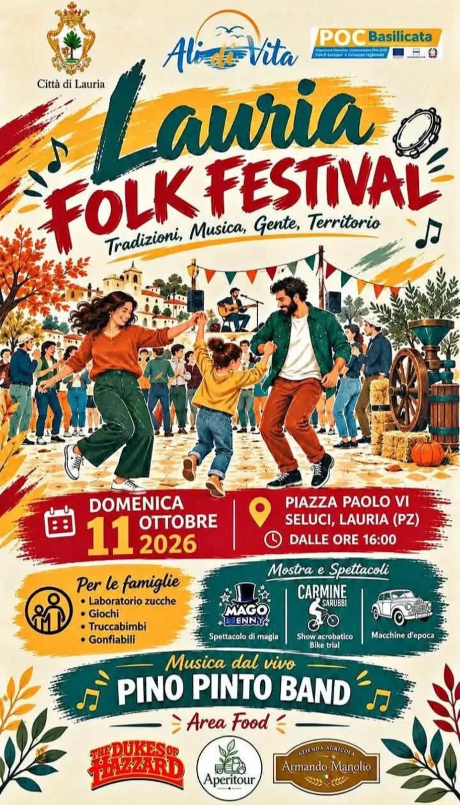 Locandina Lauria Folk Festival 2026 a Lauria (PZ)