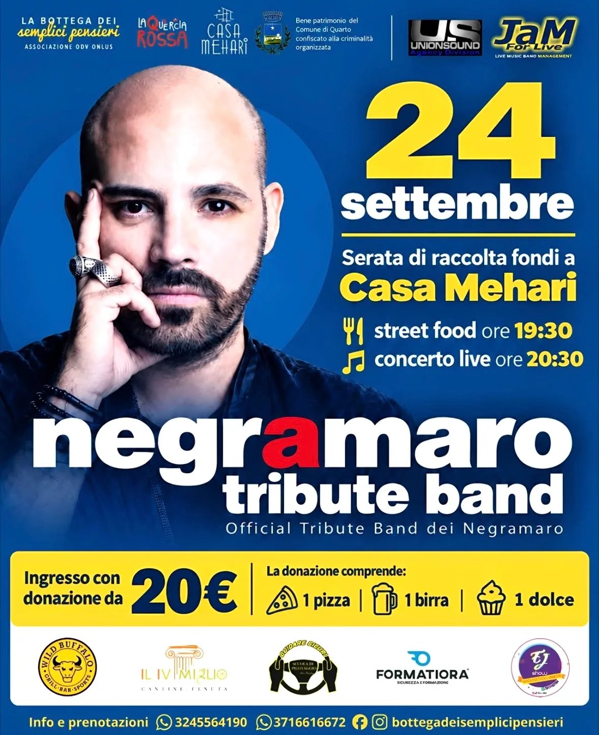 Locandina Concerto Negramaro Tribute Band 2026 a Quarto (Napoli)