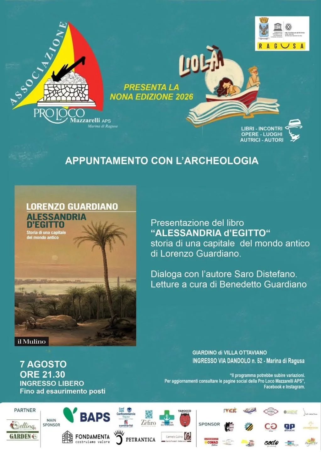 Locandina 9ª Edizione Lola 2026 - Appuntamento con l’Archeologia a Ragusa (Ragusa)