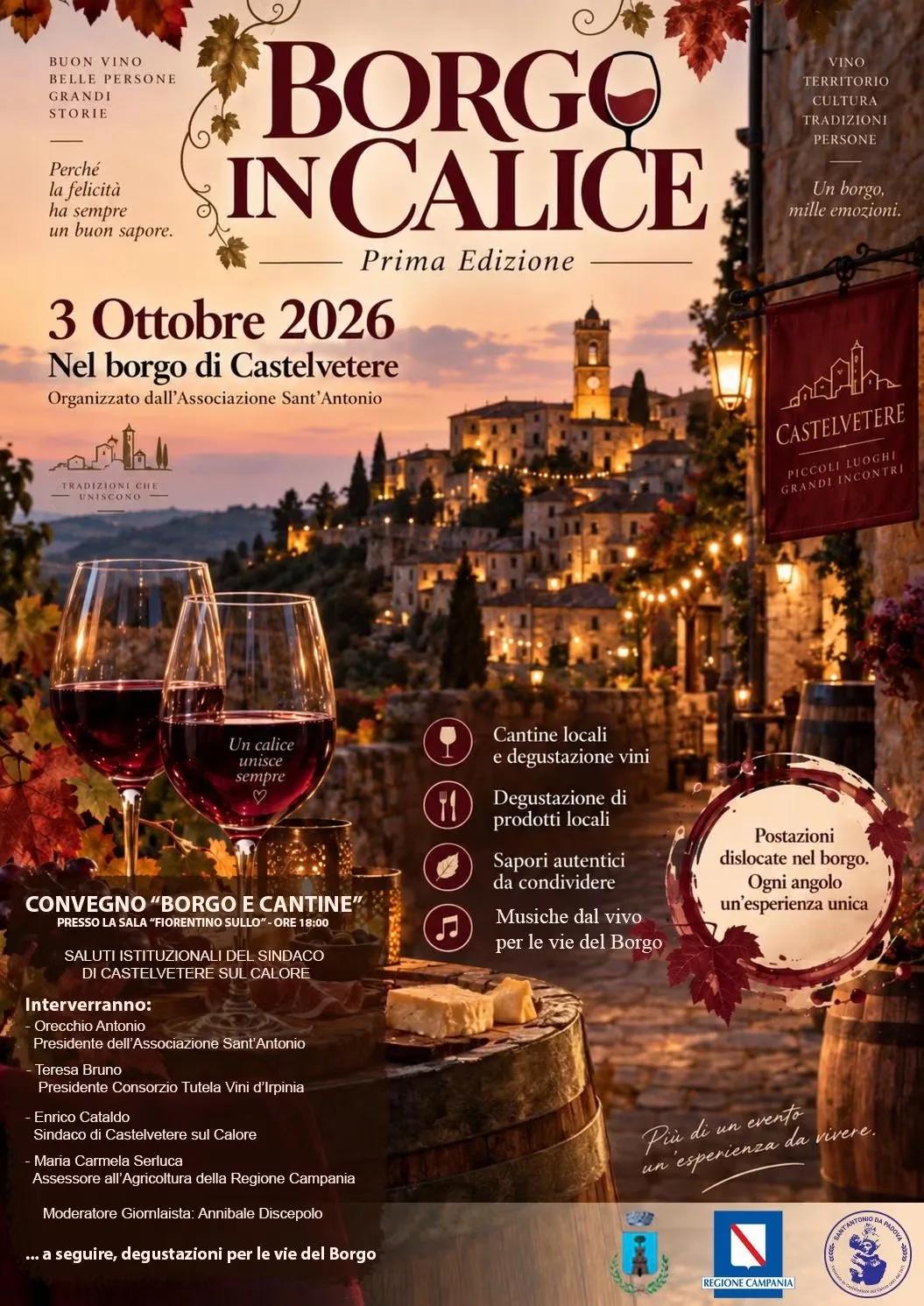 Locandina Borgo in Calice - Prima Edizione 2026 a Castelvetere sul Calore (Avellino)