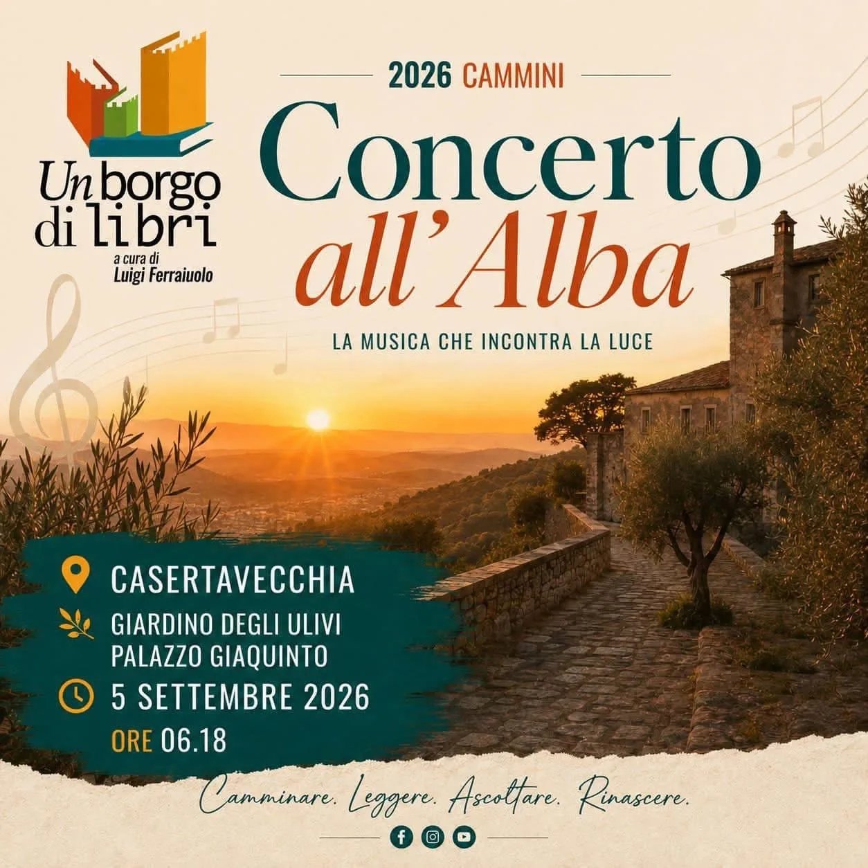 Locandina Concerto all'Alba 2026 a Casertavecchia (Caserta)
