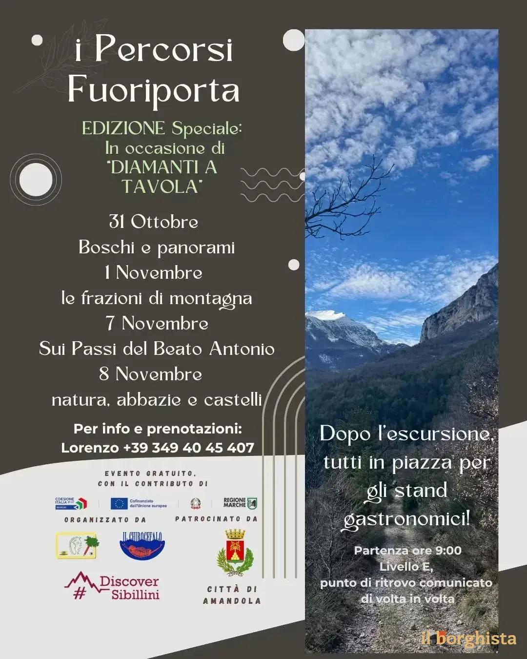 Locandina calendario eventi autunno 2026 a Amandola (Fermo)