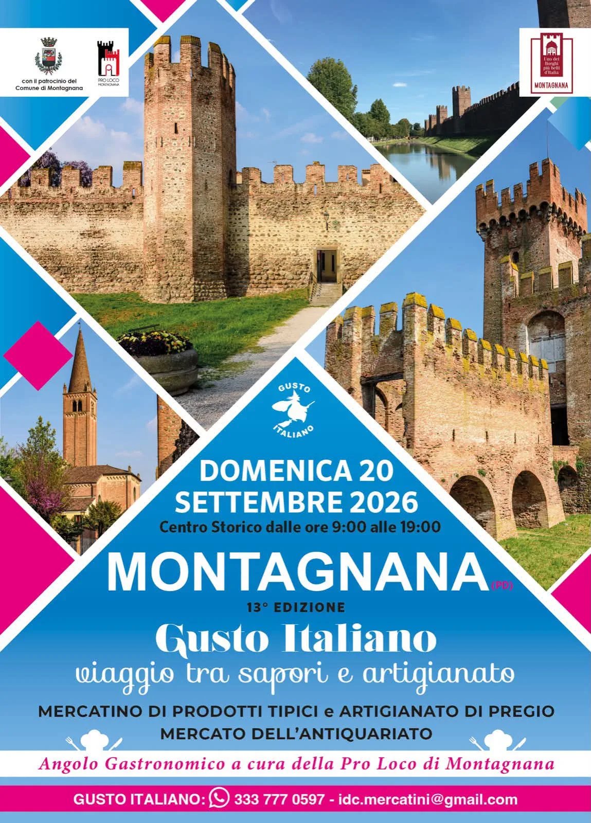 Locandina 13° Gusto Italiano 2026 a Montagnana (Padova)
