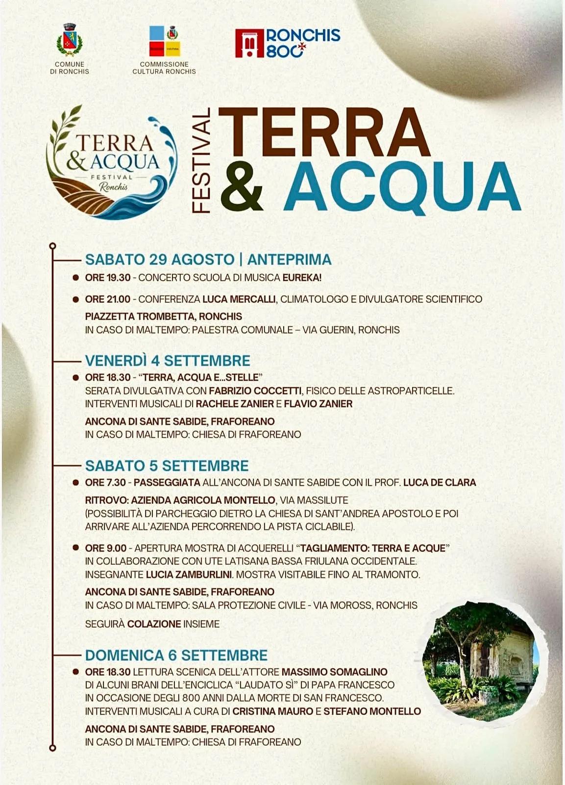 Locandina calendario eventi estate 2026 a Ronchis (Udine)