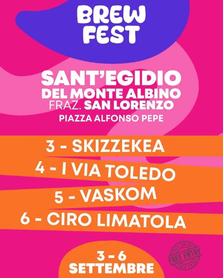 Locandina Brew Fest Sant'Egidio del Monte Albino 2026 a Sant'Egidio del Monte Albino (Salerno)