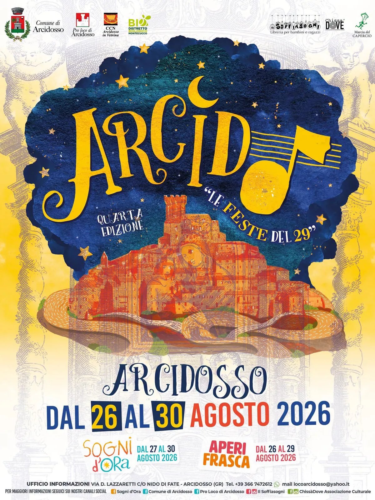 Locandina 4ª Edizione Arcidò - Le Feste del 29 2026 a Arcidosso (Grosseto)