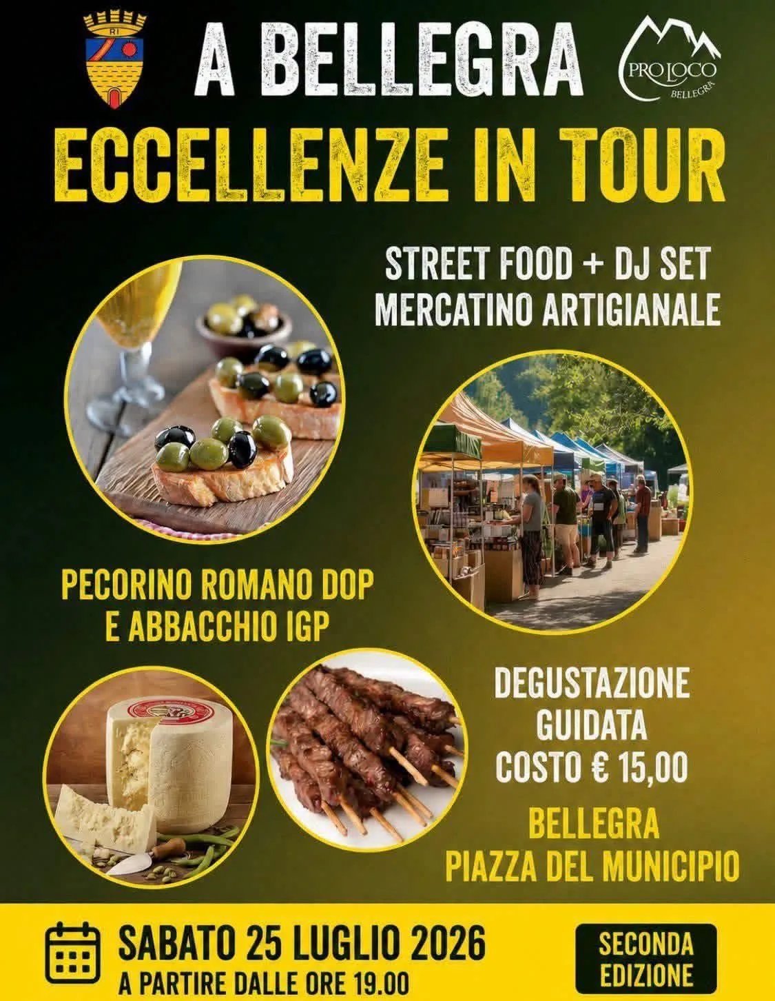 Locandina Eccellenze in Tour 2026 — 2ª Edizione a Bellegra (Roma)
