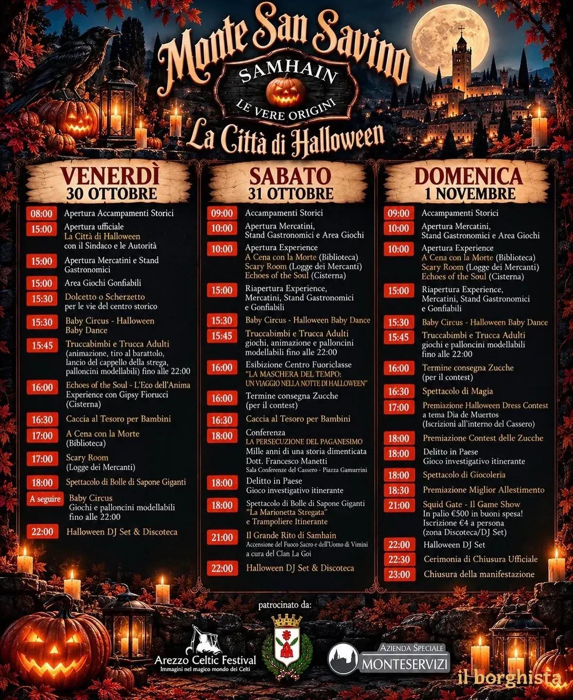 Locandina Samhain - La Città di Halloween 2026 a Monte San Savino (Arezzo)