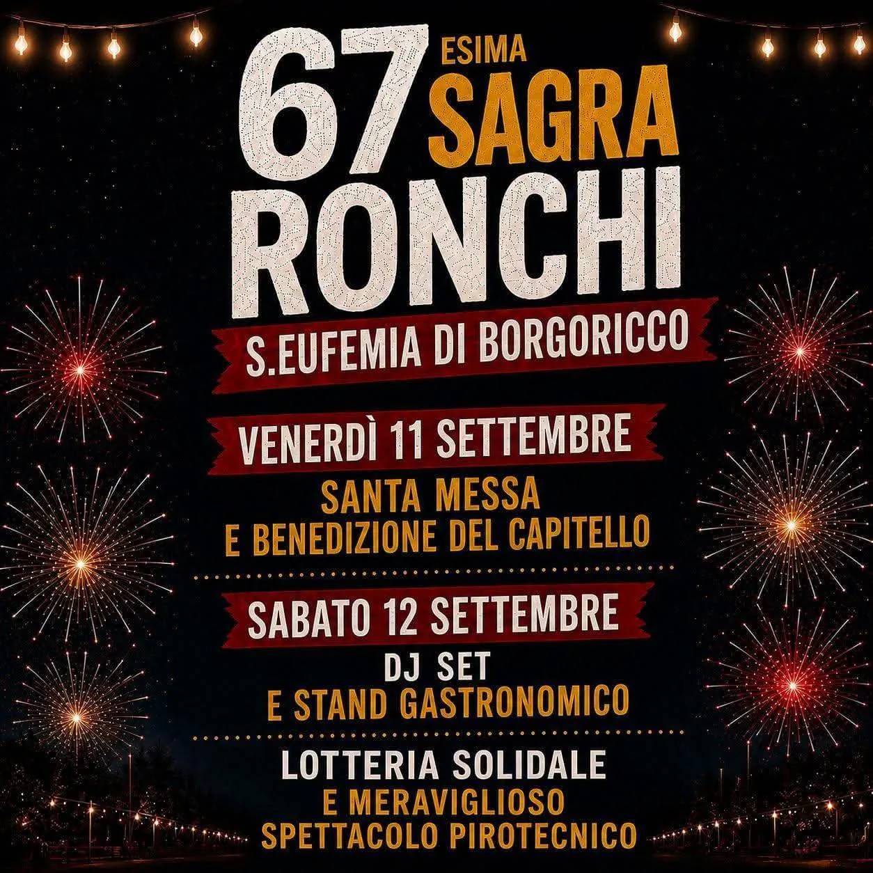 Locandina 67ª Sagra Ronchi 2026 a Borgoricco (Padova)