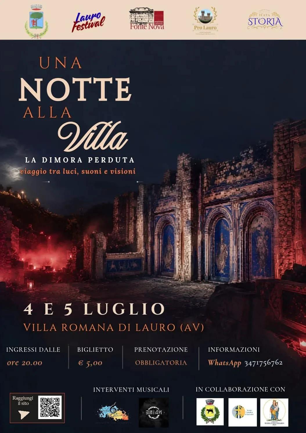 Locandina Una Notte alla Villa 2026 a Lauro (Avellino)