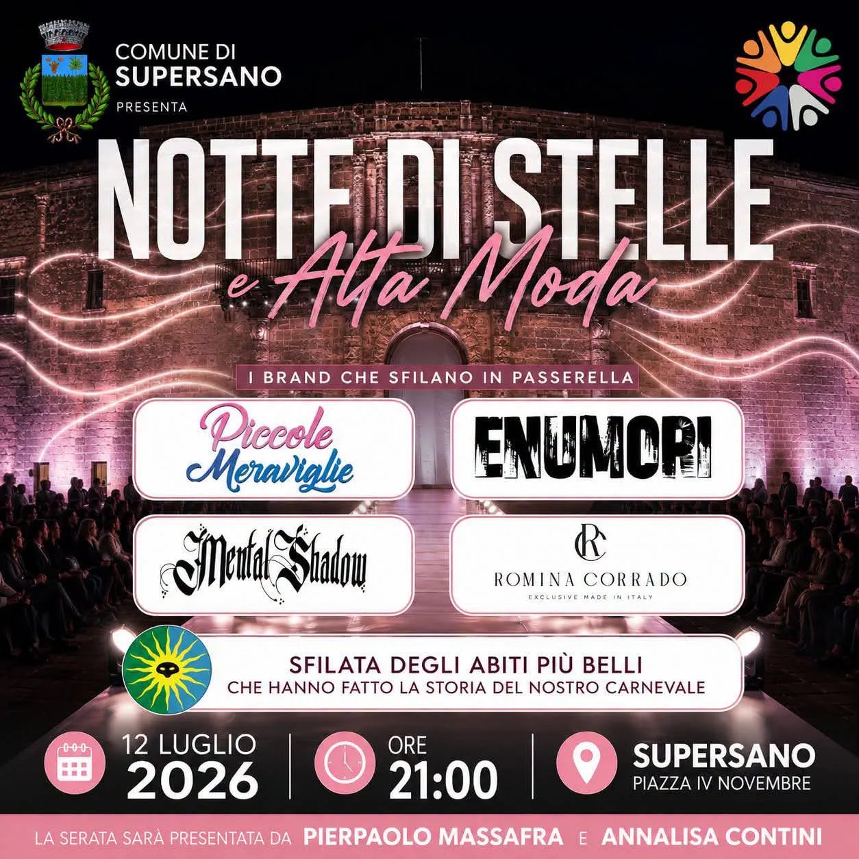 Locandina Notte di Stelle e Alta Moda 2026 a Supersano (Lecce)
