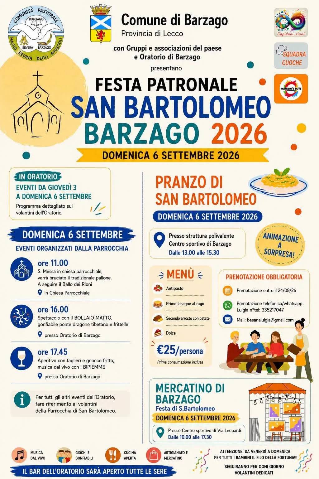 Locandina Filo della Fortuna per bambini 2026 a Barzago (Lecco)