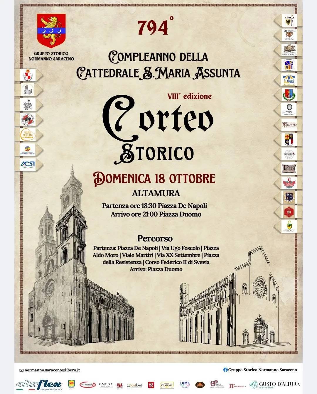 Locandina Corteo Storico 2026 — 8ª edizione a Altamura (Bari)