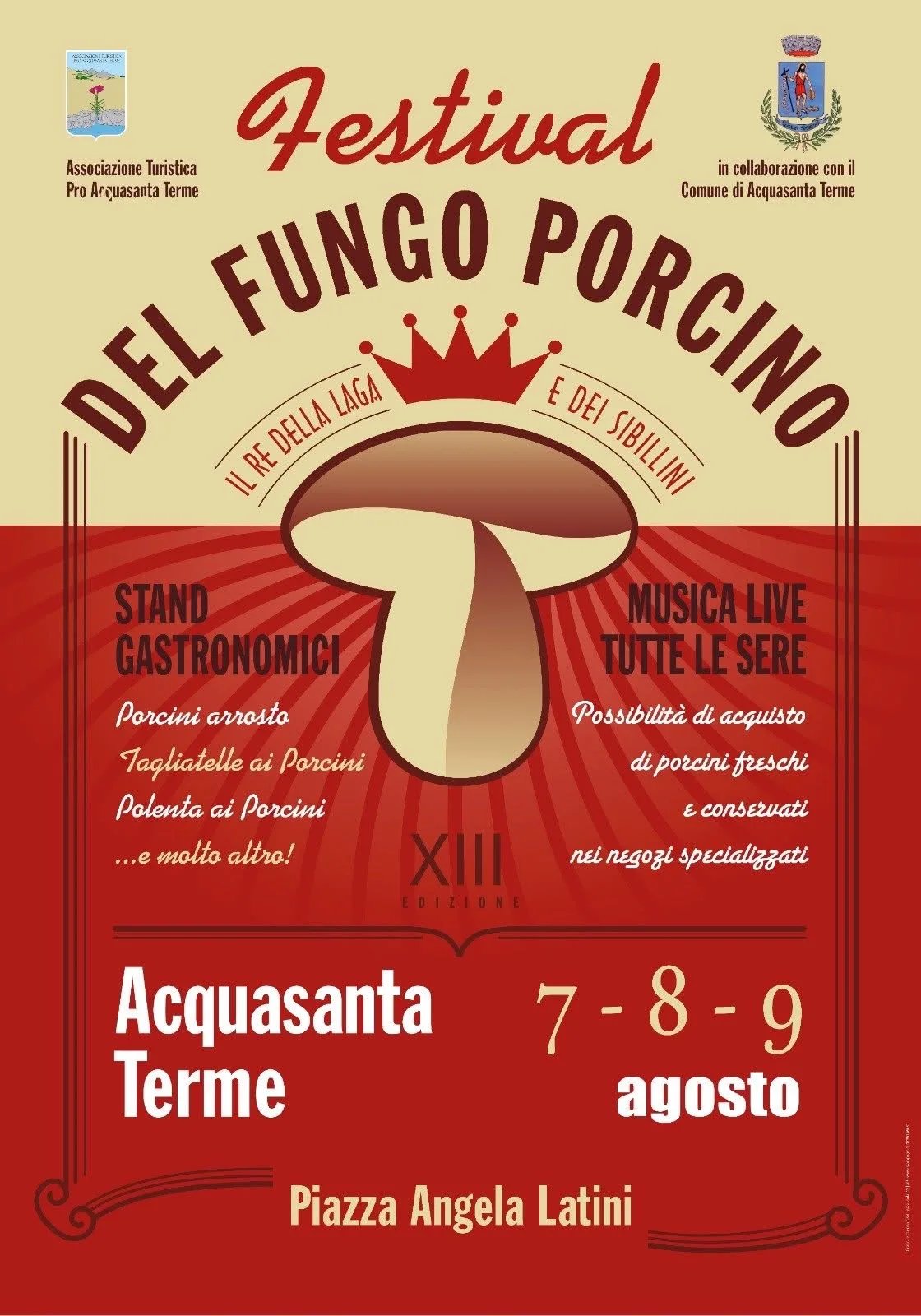 Locandina XIII Festival del Fungo Porcino e dei Sibillini 2026 a Acquasanta Terme (Ascoli piceno)