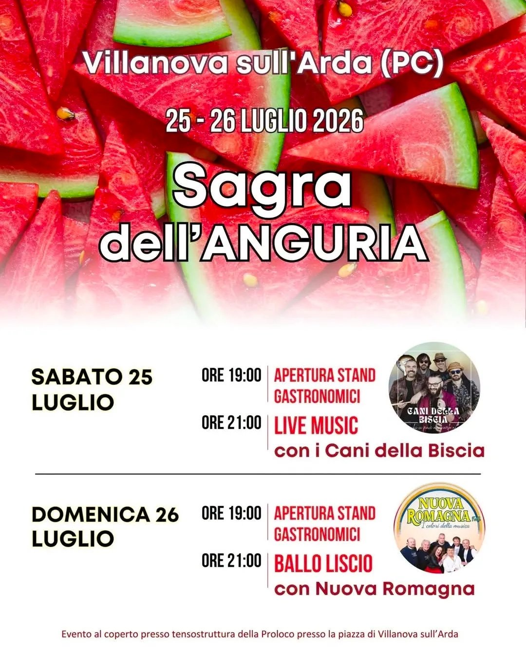 Locandina Sagra dell'Anguria 2026 a Villanova sull'Arda (Piacenza)