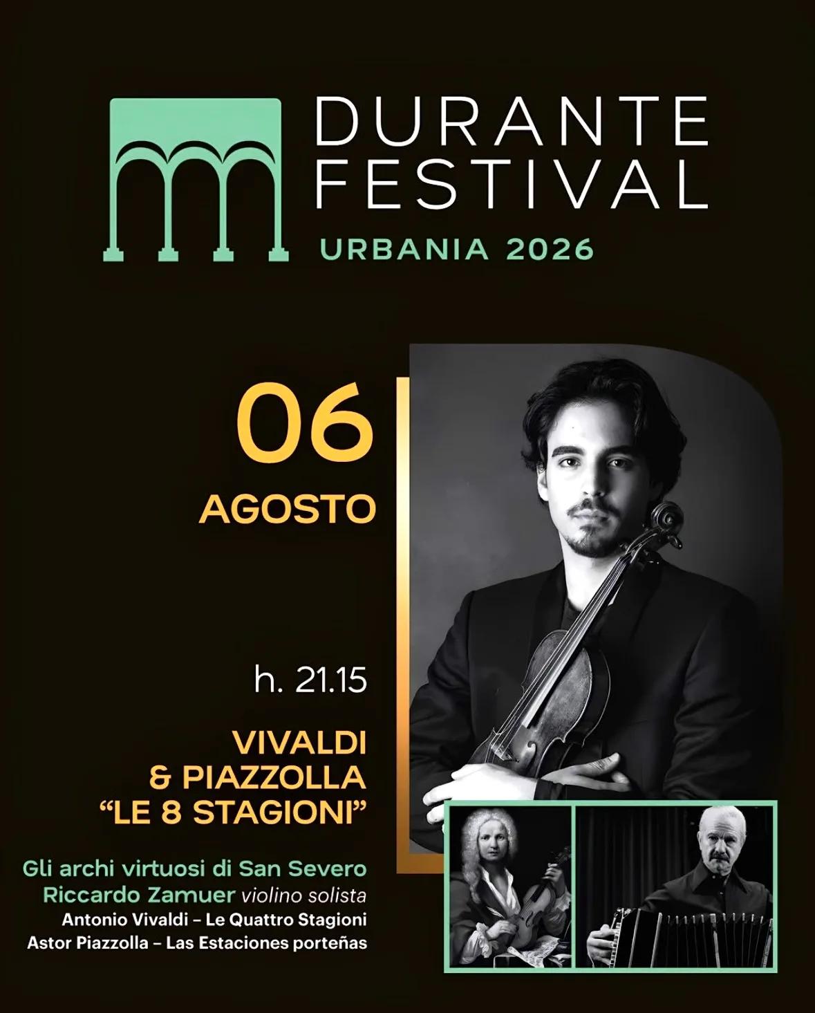 Locandina Durante Festival Urbania 2026 - Vivaldi & Piazzolla a Urbania (Pesaro e urbino)