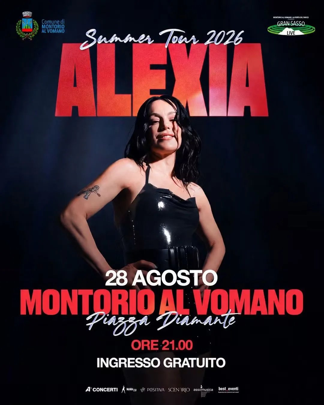 Locandina Alexia Summer Tour 2026 a Montorio al Vomano a Montorio al Vomano (Teramo)
