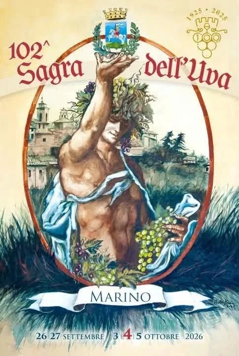 Locandina 102ª Sagra dell'Uva 2026 a Marino (Roma)