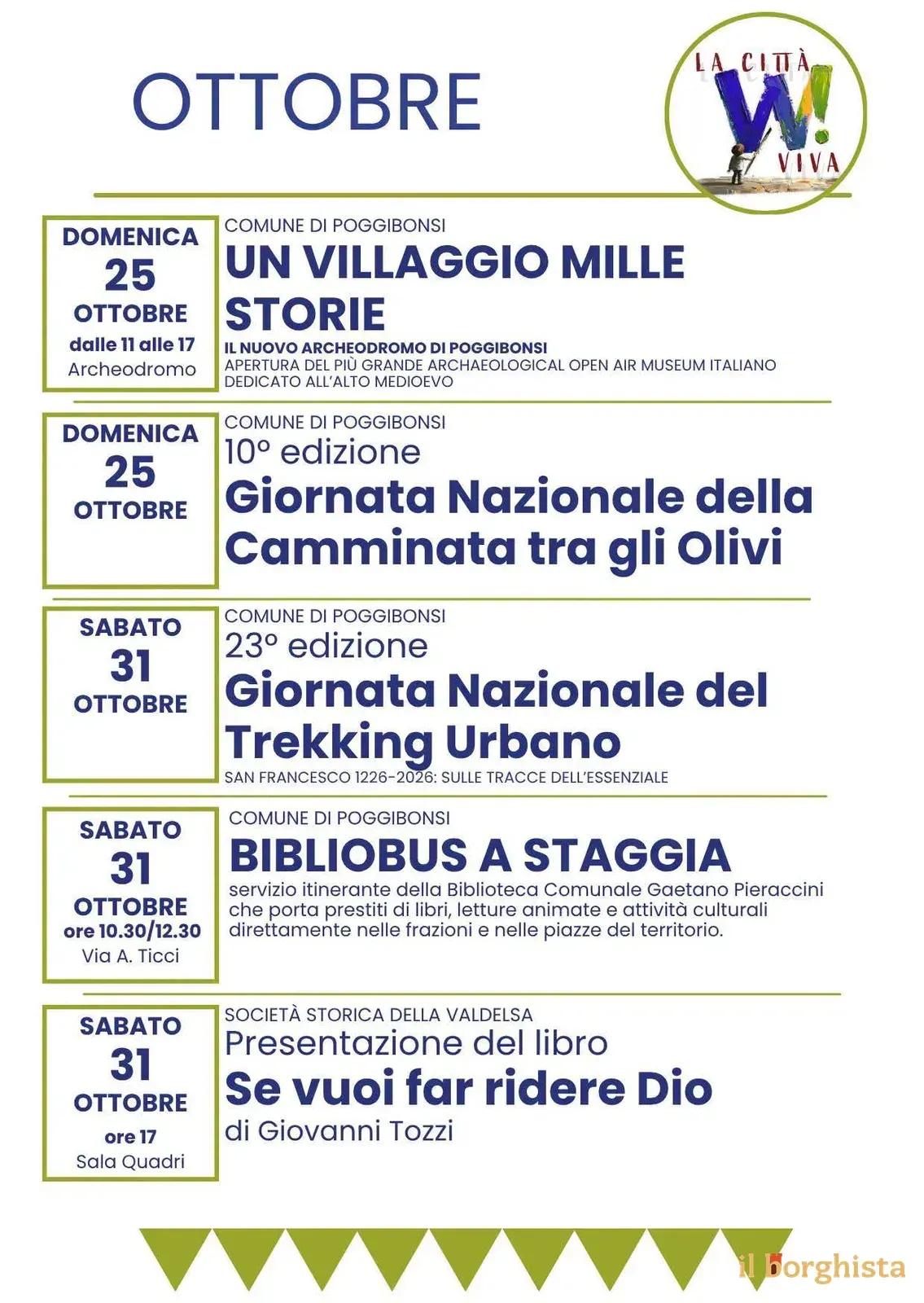 Locandina 10ª Giornata Nazionale della Camminata tra gli Olivi 2026 a Poggibonsi (Siena)