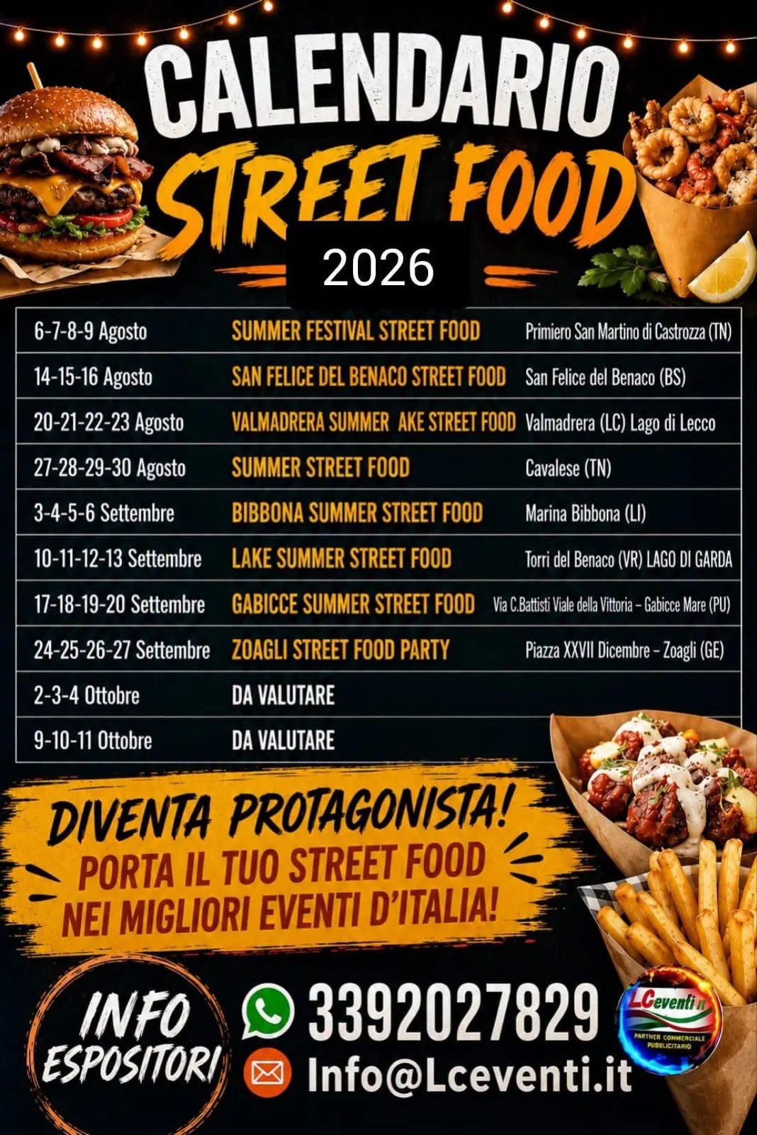 Locandina Lake Summer Street Food 2026 — Torri del Benaco a Torri del Benaco (Verona)