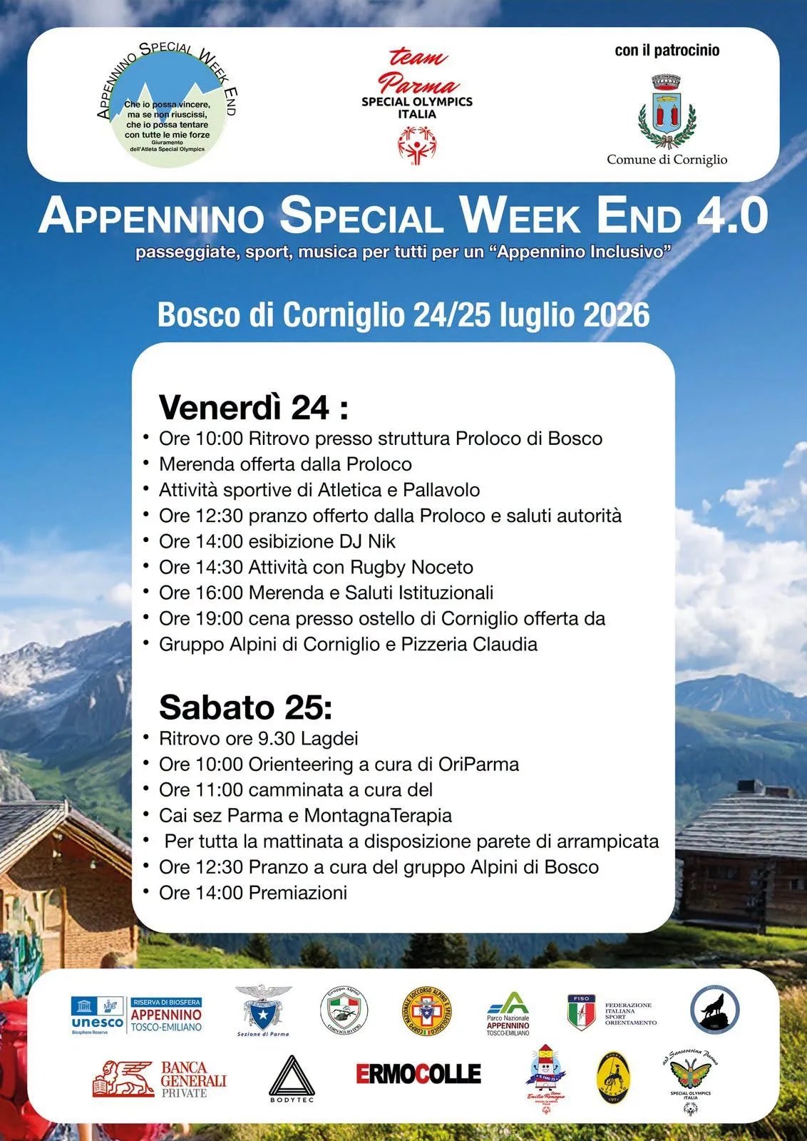 Locandina Appennino Special Week End 4.0 2026 a Corniglio (Parma)