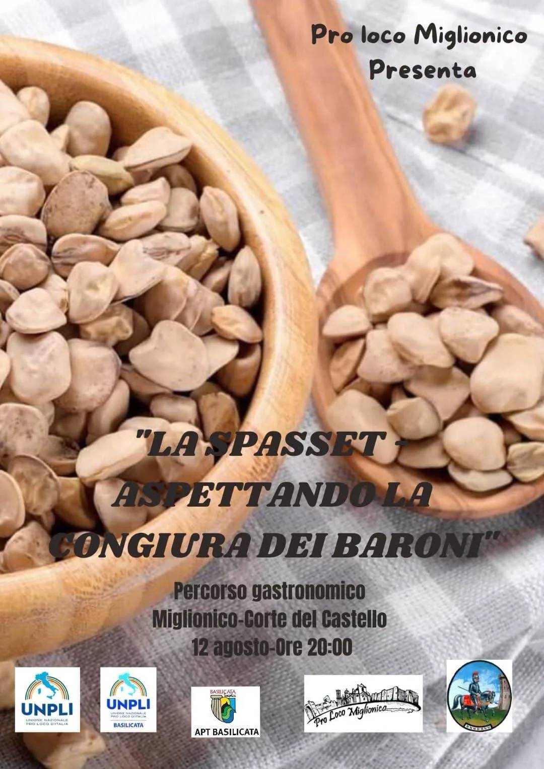 Locandina La Spasset — Aspettando la Congiura dei Baroni 2026 a Miglionico (Matera)