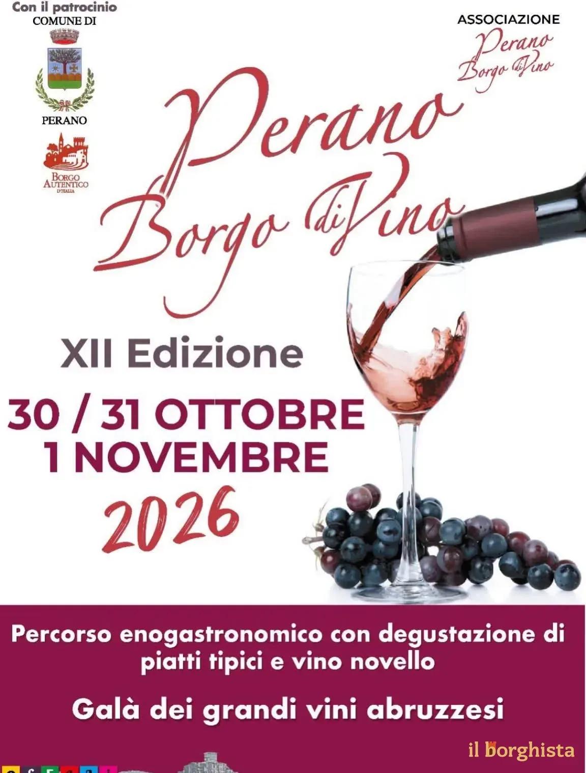Locandina Perano Borgo di Vino — 12ª Ed. 2026 a Perano (Chieti)