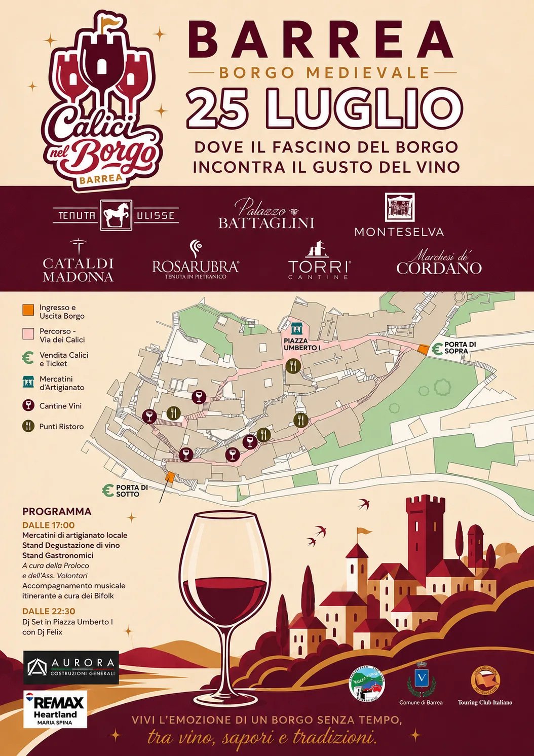 Locandina Calici nel Borgo Barrea 2026 a Barrea (L'aquila)
