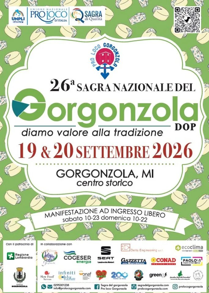 Locandina 26ª Sagra del Gorgonzola 2026 a Gorgonzola (Milano)