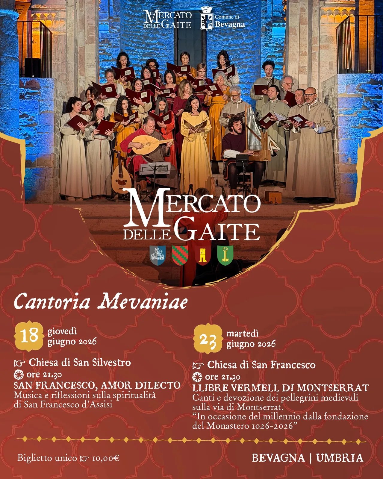 Locandina Mercato delle Gaite 2026 a Bevagna (Perugia)