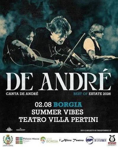 Locandina De André canta De André — Best of Estate 2026 a Borgia (Catanzaro)