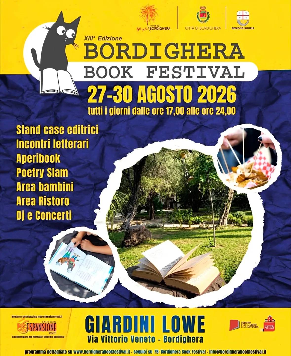 Locandina 13ª Edizione Bordighera Book Festival 2026 a Bordighera (Imperia)