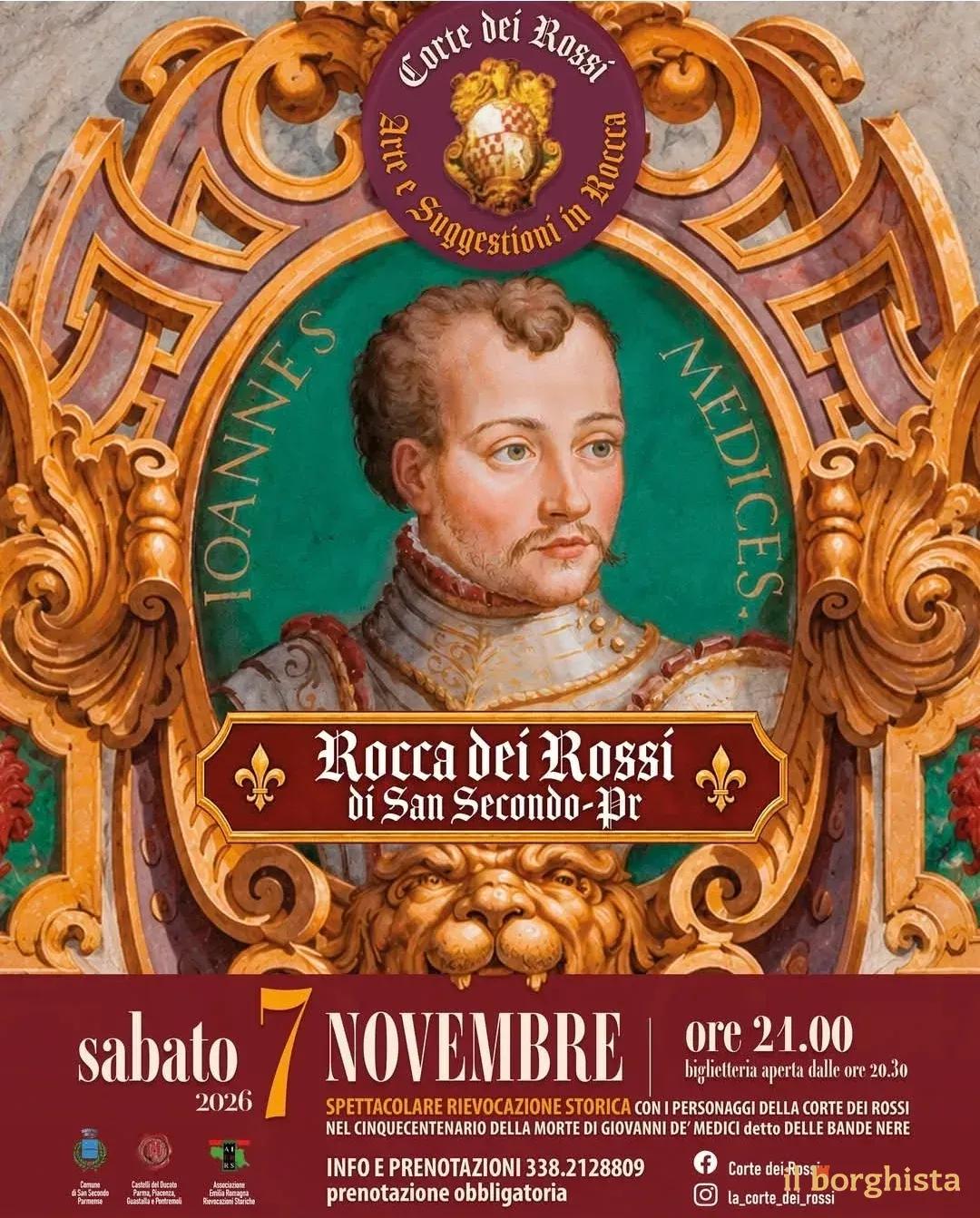 Locandina Rievocazione Storica Corte dei Rossi 2026 a San Secondo Parmense (Parma)