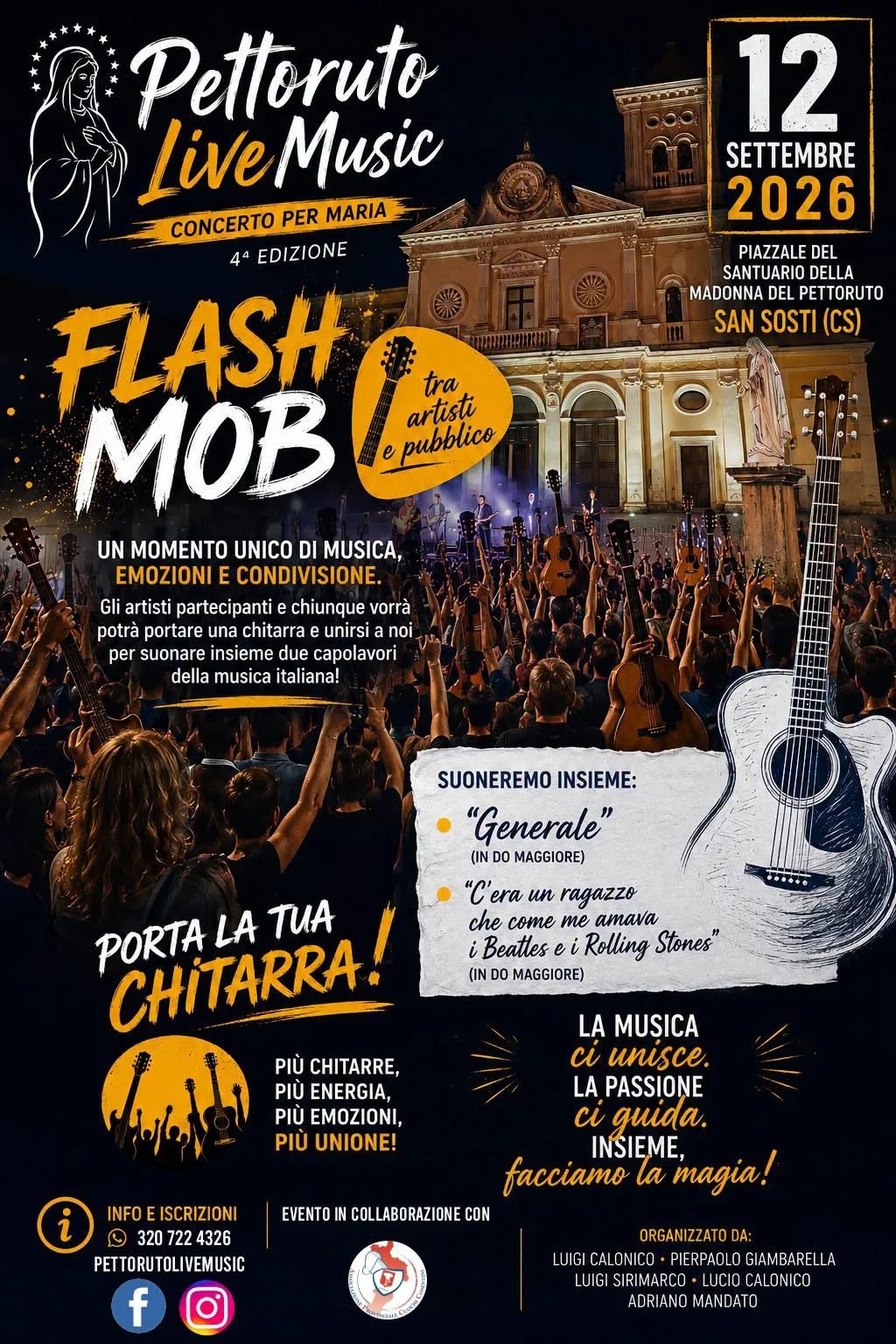 Locandina 44ª Pettoruto Live Music 2026 - Concerto per Maria a San Sosti (Cosenza)