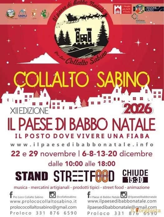 Locandina calendario eventi novembre-dicembre 2026 a Collalto Sabino (Rieti)