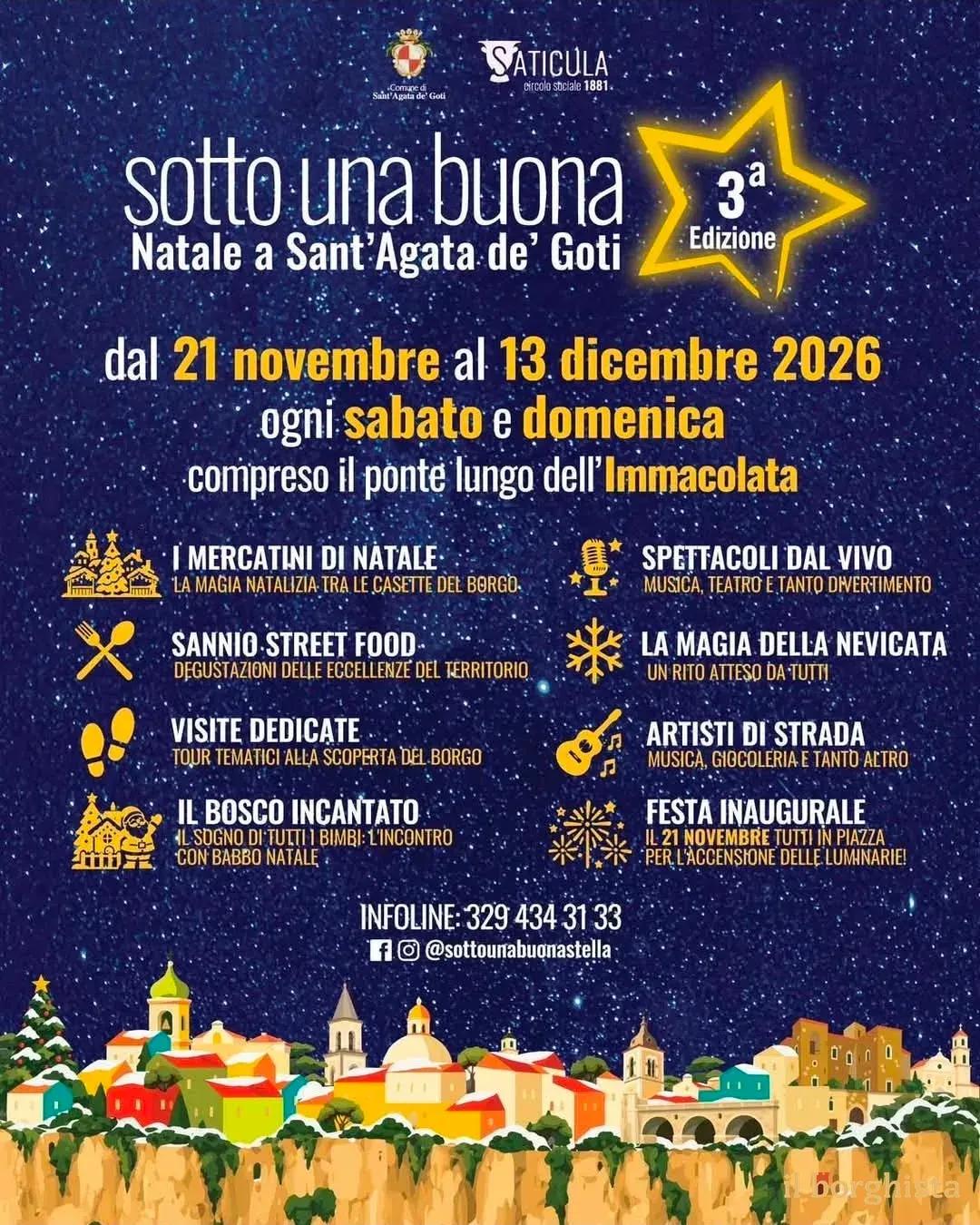 Locandina calendario eventi novembre 2026 a Sant'Agata de' Goti (Benevento)