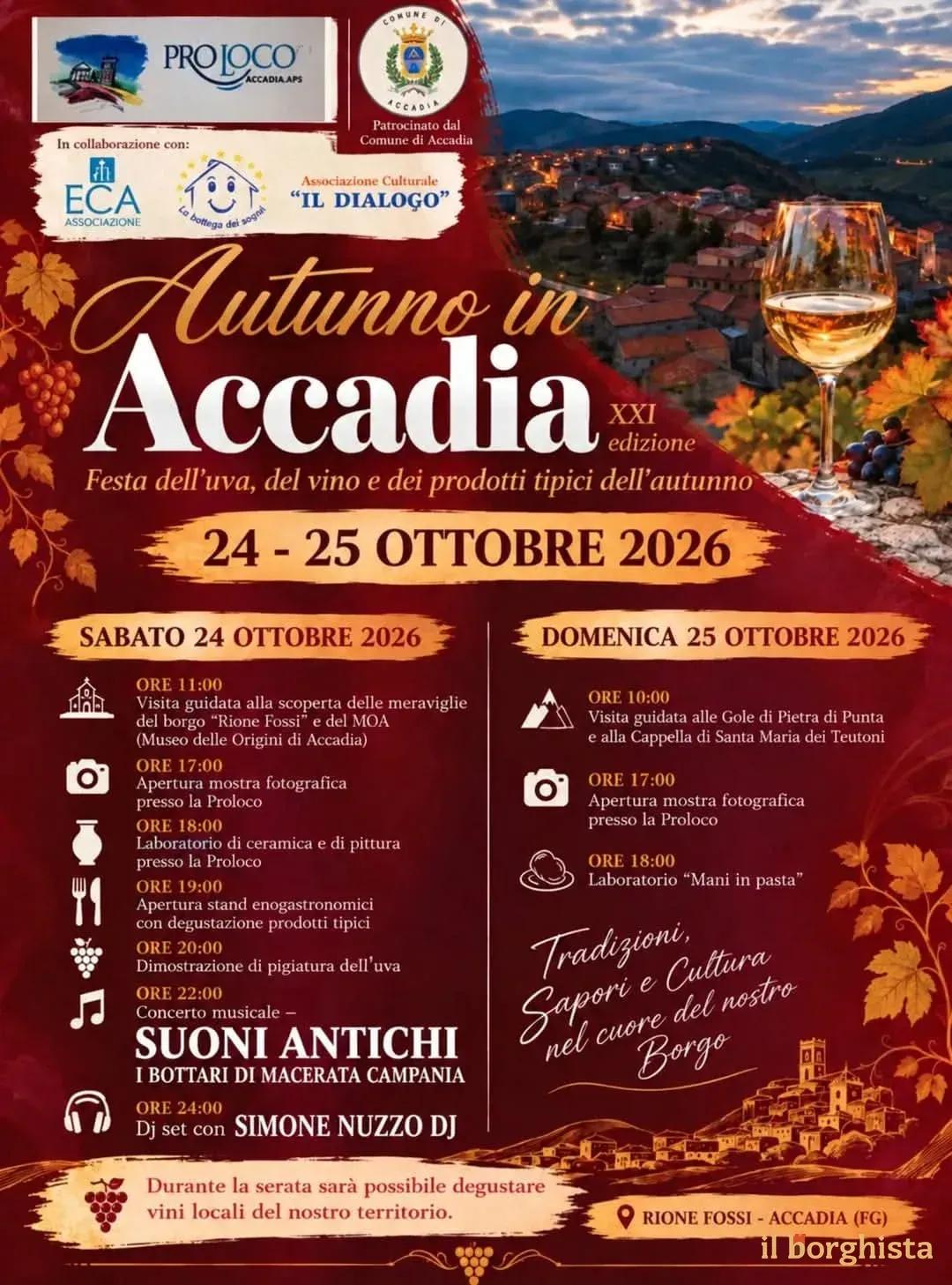 Locandina 21ª Autunno in Accadia 2026 a Accadia (Foggia)