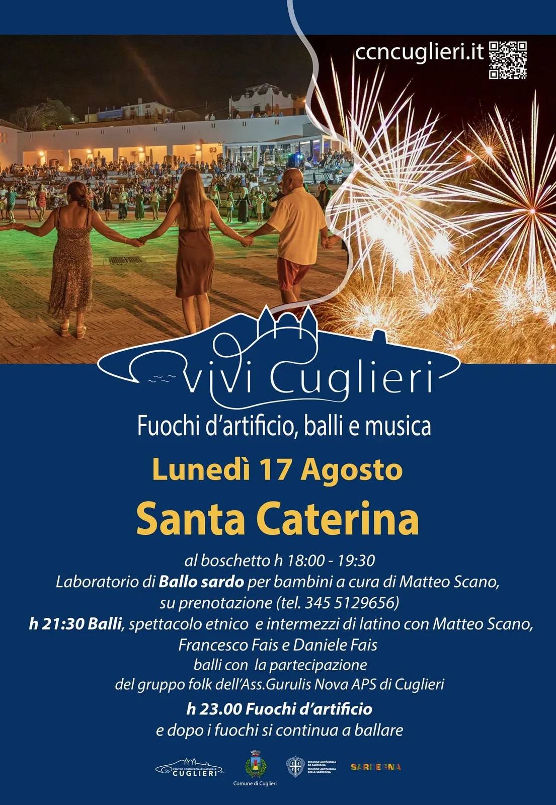 Locandina Vivi Cuglieri - Fuochi d'artificio, balli e musica 2026 a Cuglieri (Oristano)