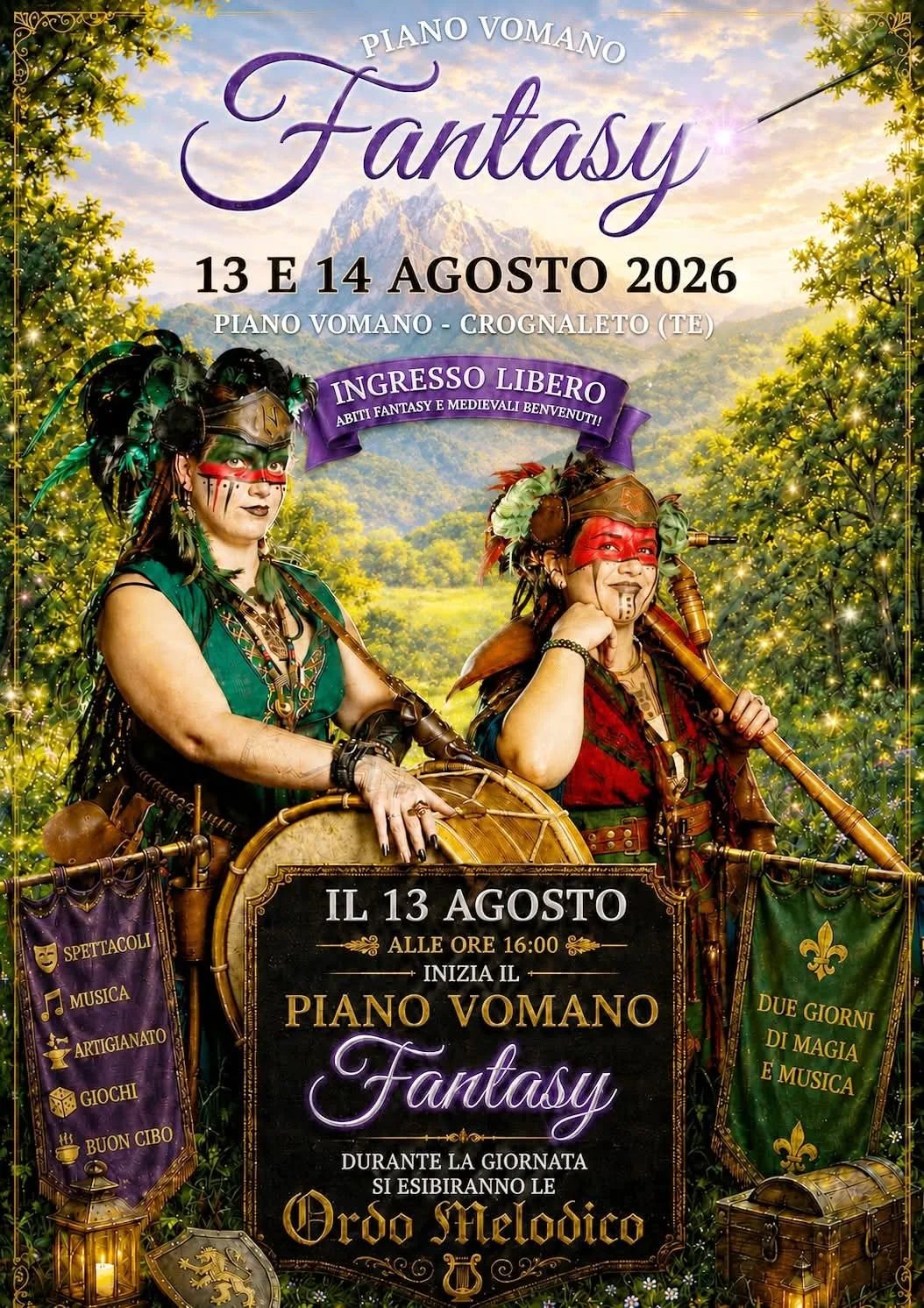 Locandina Piano Vomano Fantasy 2026 a Crognaleto (Teramo)