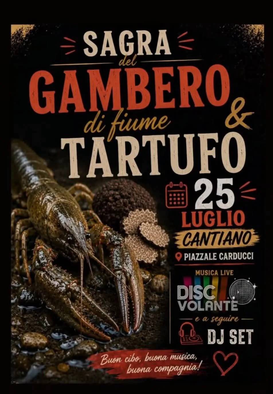 Locandina Sagra del Gambero di fiume & Tartufo 2026 a Cantiano (Pesaro e urbino)