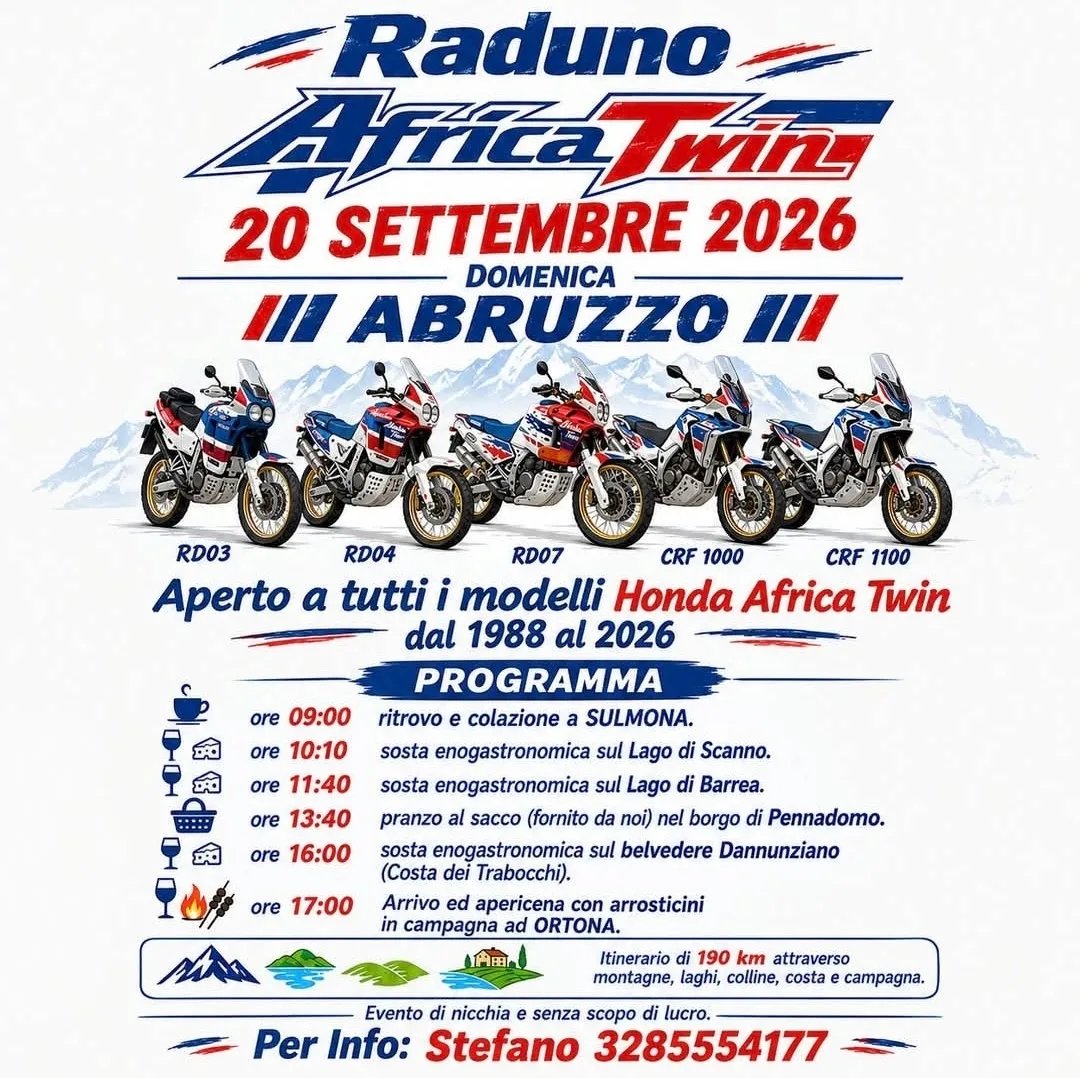 Locandina Raduno Africa Twin 2026 a Ortona (Chieti)