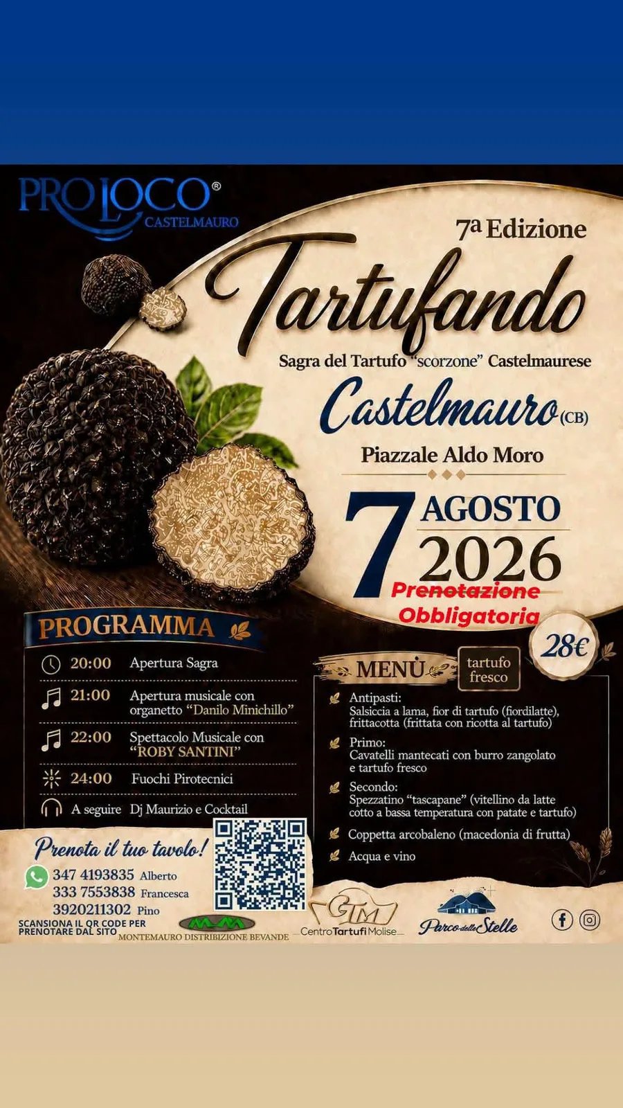 Locandina 7ª Edizione Tartufando Sagra del Tartufo 'scorzone' Castelma a Castelmauro (Campobasso)