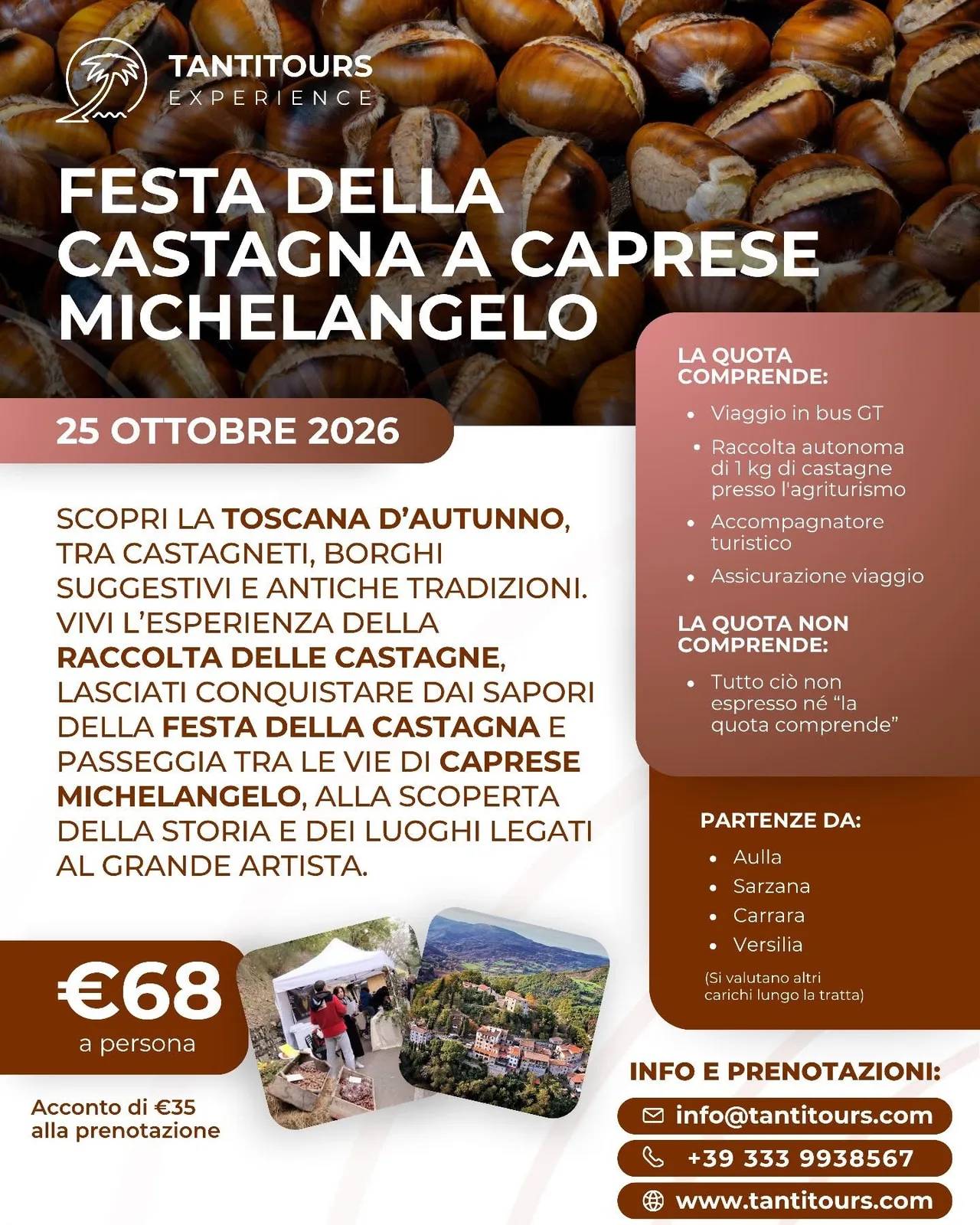 Locandina Festa della Castagna a Caprese Michelangelo 2026 a Caprese Michelangelo (Arezzo)
