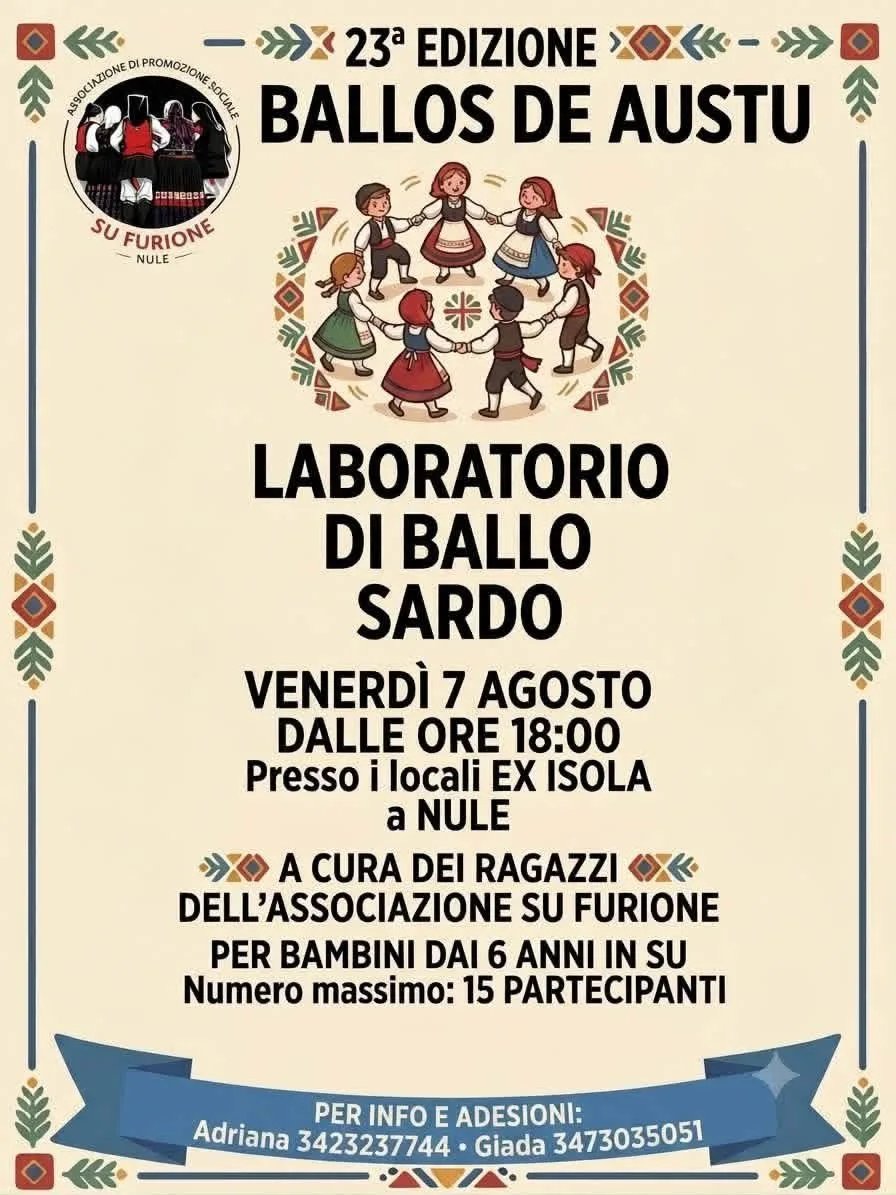 Locandina 23ª Edizione Ballos de Austu 2026 a Nule (Sassari)