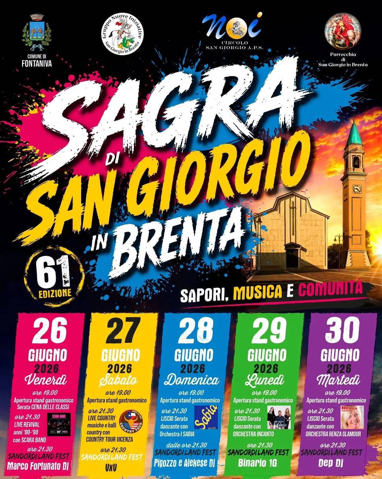 Locandina Sagra di San Giorgio 2026 a Fontaniva (Padova)