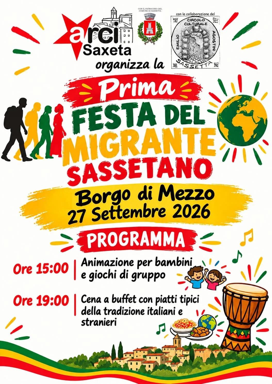 Prima Festa del Migrante Sassetano 2026