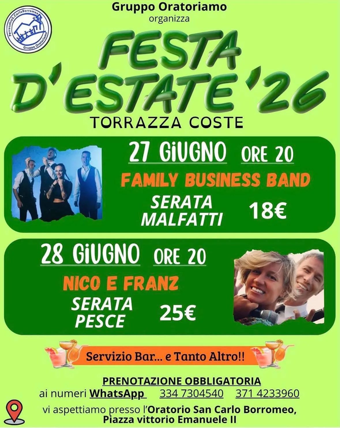 Locandina Festa d'Estate 2026 a Torrazza Coste (Pavia)